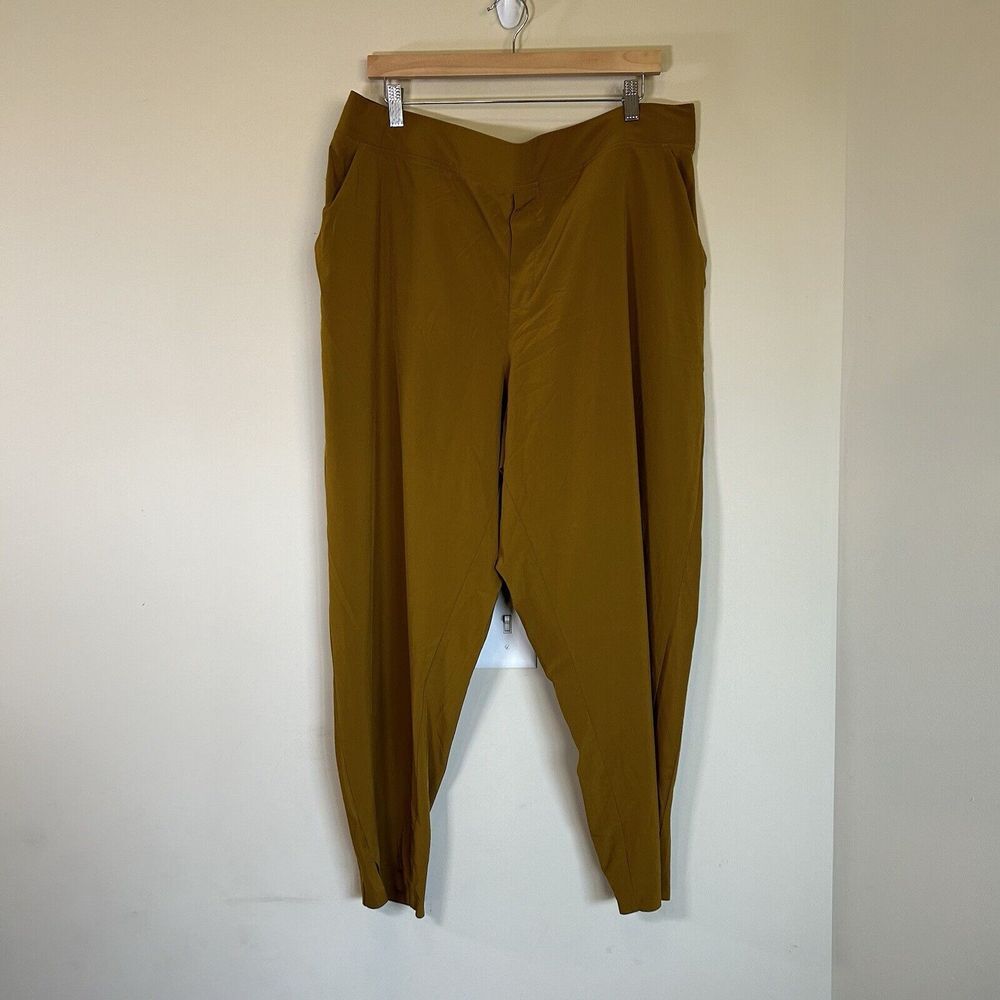 ATHLETA Size 20 Brooklyn Ankle Pants Yellow/Gold Lightweight